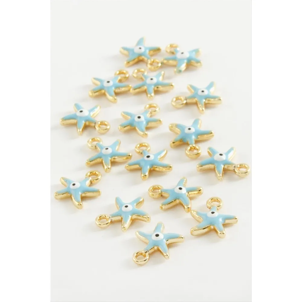 Deniz Yıldızı Tek Kulplu Mineli Bileklik Ve Kolye Ucu Aparatı 1 Adet-Beyaz