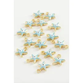 Deniz Yıldızı Tek Kulplu Mineli Bileklik ve Kolye Ucu Aparatı 1 Adet-Lacivert