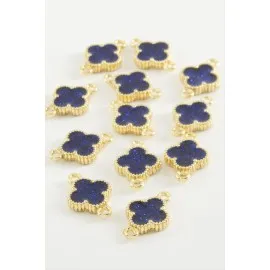 Çiçek Çift Kulplu Mineli Bileklik ve Kolye Ucu Aparatı 1 Adet-Mavi