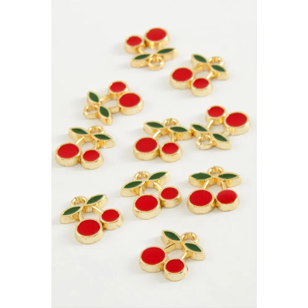 Kiraz Tek Kulplu Mineli Bileklik ve Kolye Ucu Aparatı 1 Adet-Kırmızı