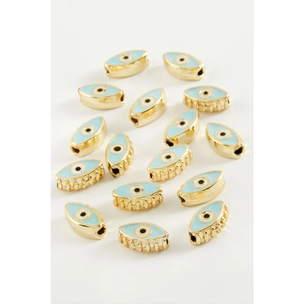 Göz Mineli Bileklik Ve Kolye Ucu Aparatı 1 Adet-Açık Mavi