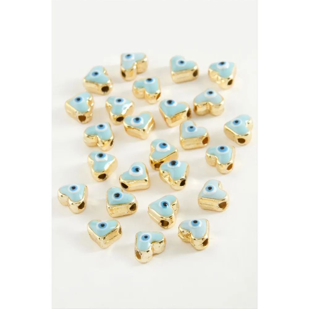 Kalp Mineli Bileklik ve Kolye Ucu Aparatı 1 Adet-Beyaz