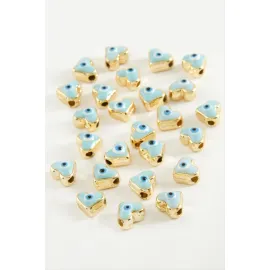 Kalp Mineli Bileklik ve Kolye Ucu Aparatı 1 Adet-Açık Mavi