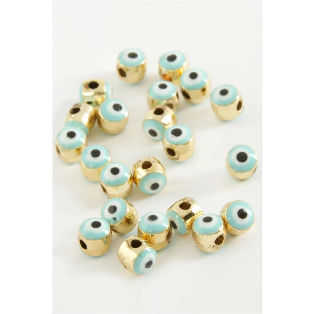 Nazar Mineli Bileklik ve Kolye Ucu Aparatı 1 Adet-Açık Mavi