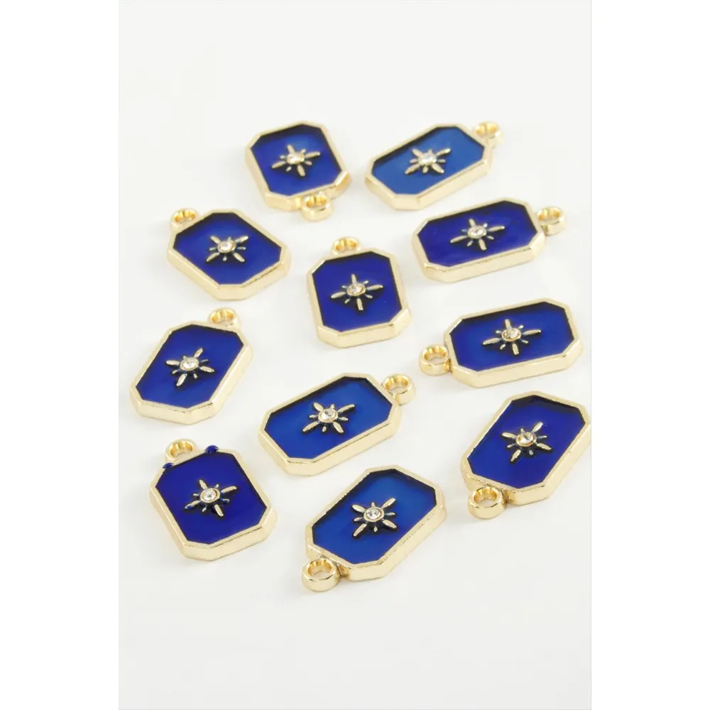 Yıldız Tek Kulp Mineli Bileklik ve Kolye Ucu Aparatı 1 Adet-Lacivert