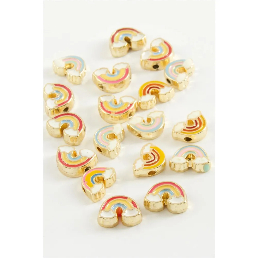 Gökkuşağı Mineli Bileklik Ve Kolye Ucu Aparatı 1 Adet-Sarı