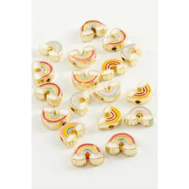 Gökkuşağı Mineli Bileklik Ve Kolye Ucu Aparatı 1 Adet-Sarı