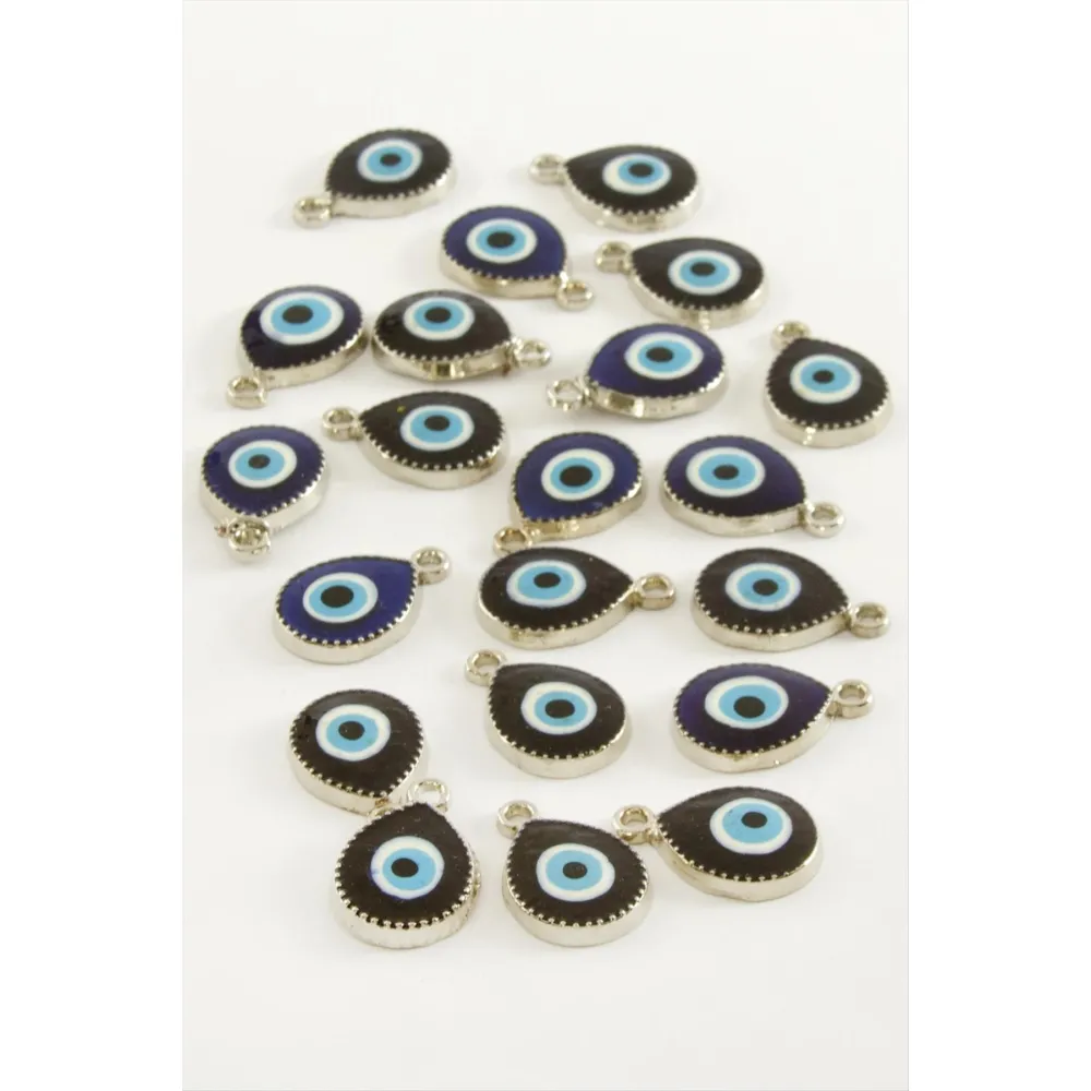 Nazar Damla Tek Kulplu Mineli Bileklik ve Kolye Ucu Aparatı 1 Adet-Lacivert