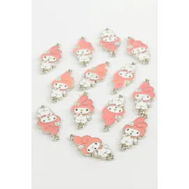 Çzgflm Çift Kulplu Mineli Bileklik ve Kolye Ucu Aparatı 1 Adet-Pembe