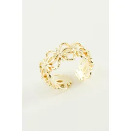 Çiçek Metal Yüzük-Gümüş Rengi