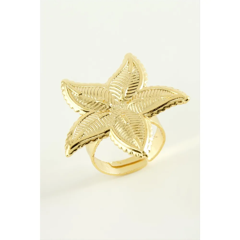 Çiçek Metal Yüzük-Sarı