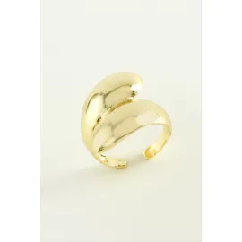 Su Damlası Metal Yüzük-Sarı