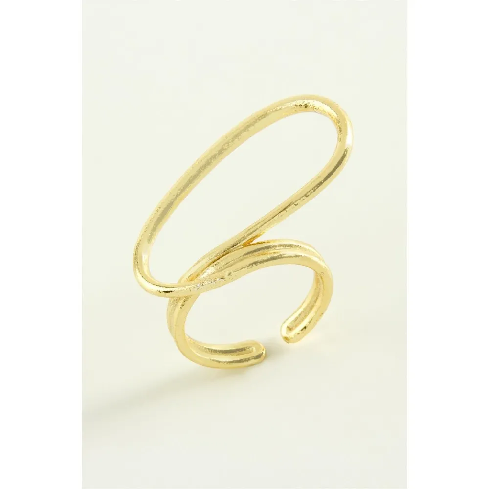 Oval Metal Yüzük-Sarı