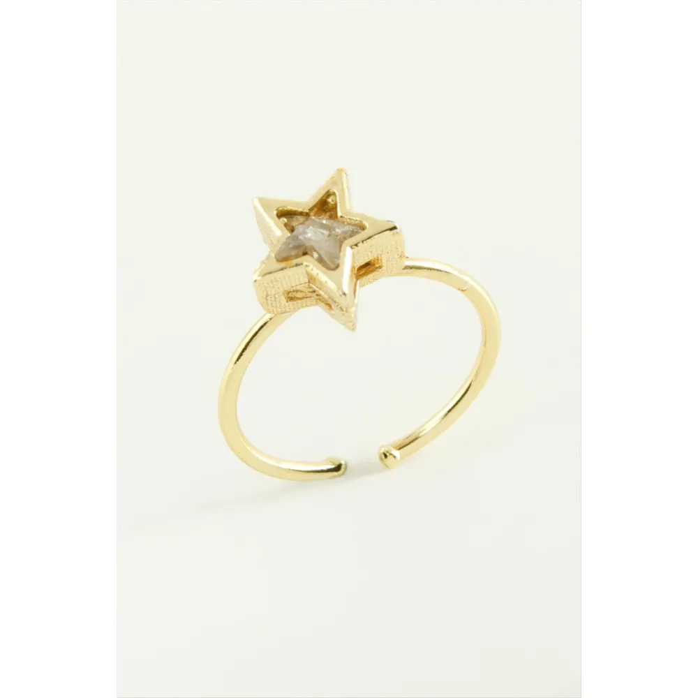 Dikdörtgen Taşlı Yüzük-Sarı