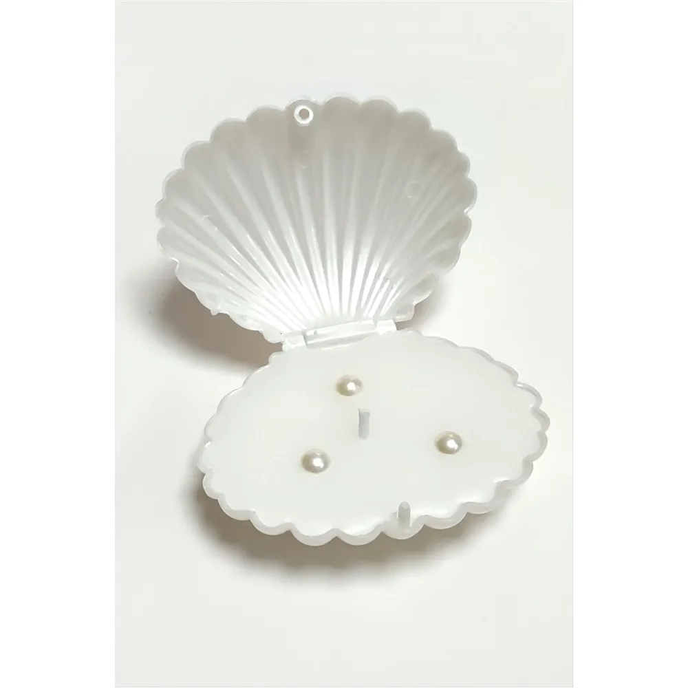 İstiridye Kutulu Mum-Beyaz