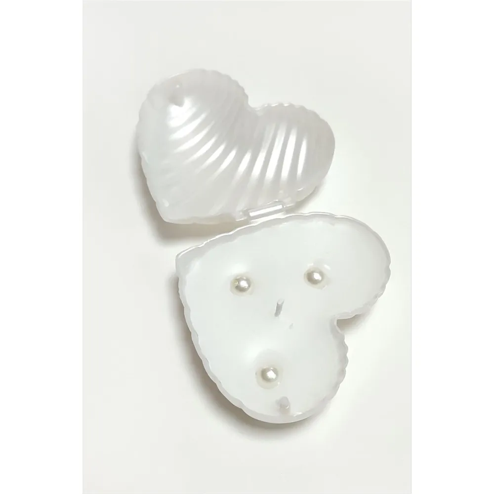 Kalp Kutulu Mum-Beyaz