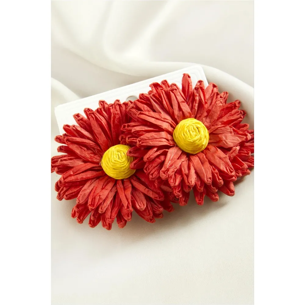 Papatya Zr Model Küpe-Beyaz