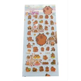 Happy Kabartmalı Sticker-Kahverengi