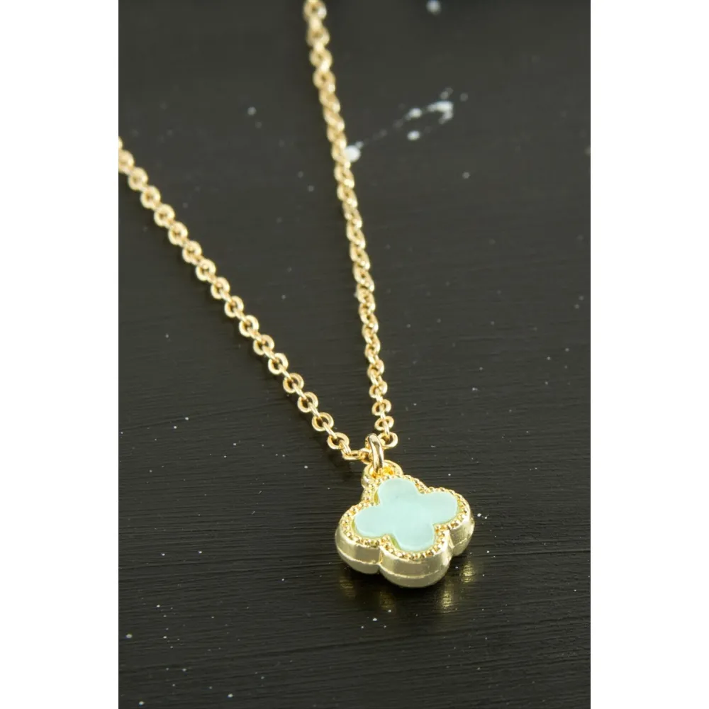 Çiçek Polyester Kolye-Yeşil