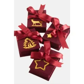 Süet Lüx Set Kolye Kutusu-Bordo