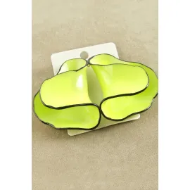 Oval Zr Model Küpe-Yeşil