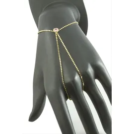 Kalp Zirkon Taşlı Lüks Çelik Şahmeran-Sarı