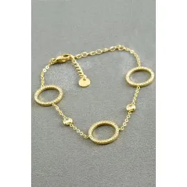 Yuvarlak Lüks Çelik Bileklik-Sarı