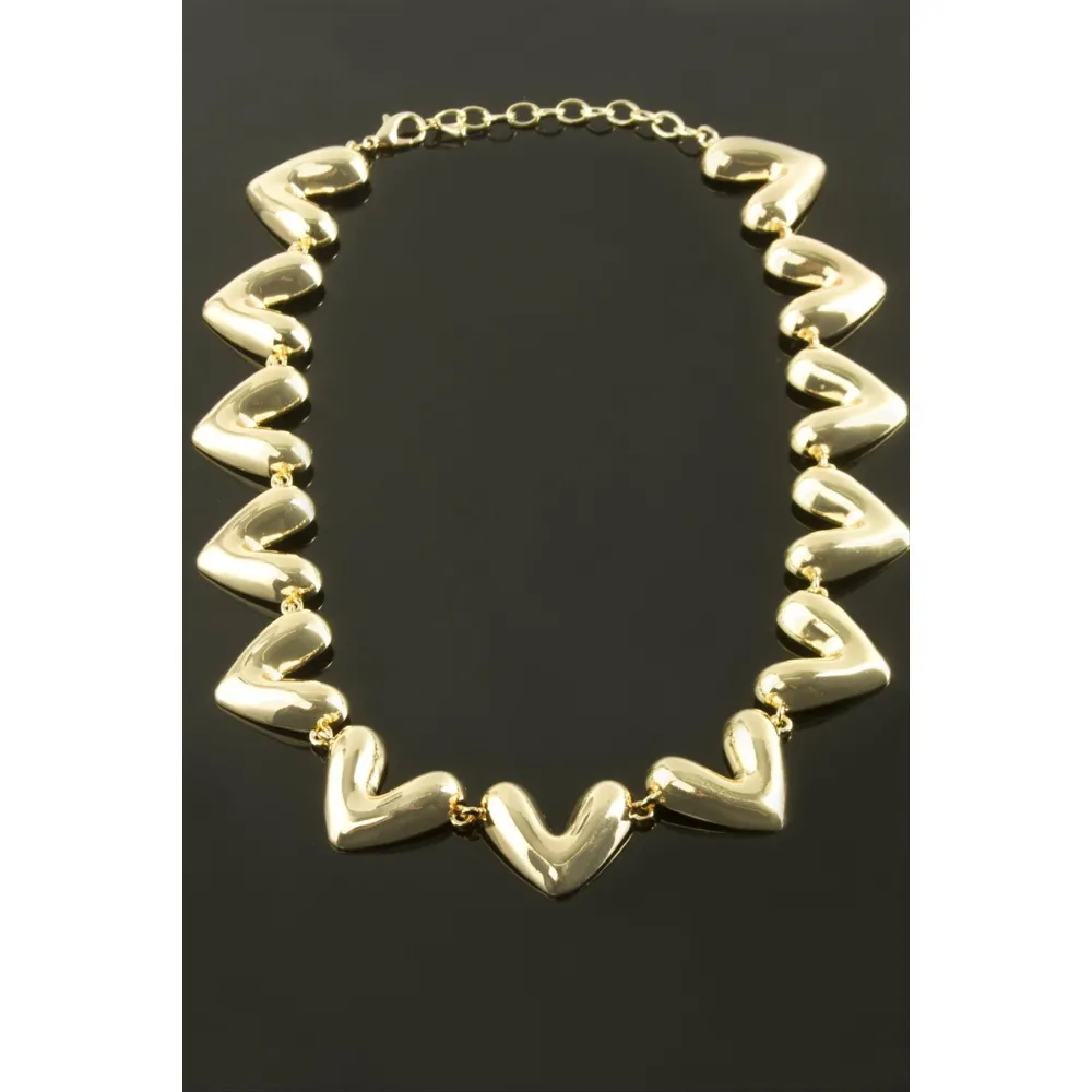 Kalp Lüks Yaka Kolye-Sarı