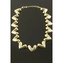 Kalp Lüks Yaka Kolye-Sarı