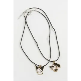 Çzgflm Karakteri Arkadaşlık Kolyesi Çift Kolye-Siyah