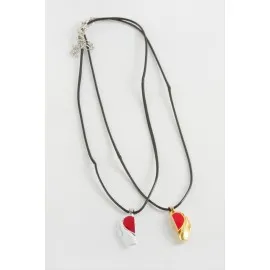 Kalp Arkadaşlık Kolyesi Çift Kolye-Kırmızı