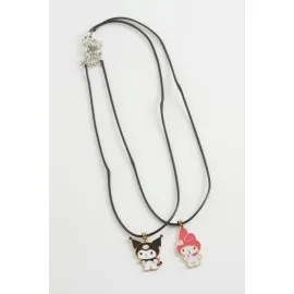 Çzgflm Karakteri Arkadaşlık Kolyesi Çift Kolye-Siyah