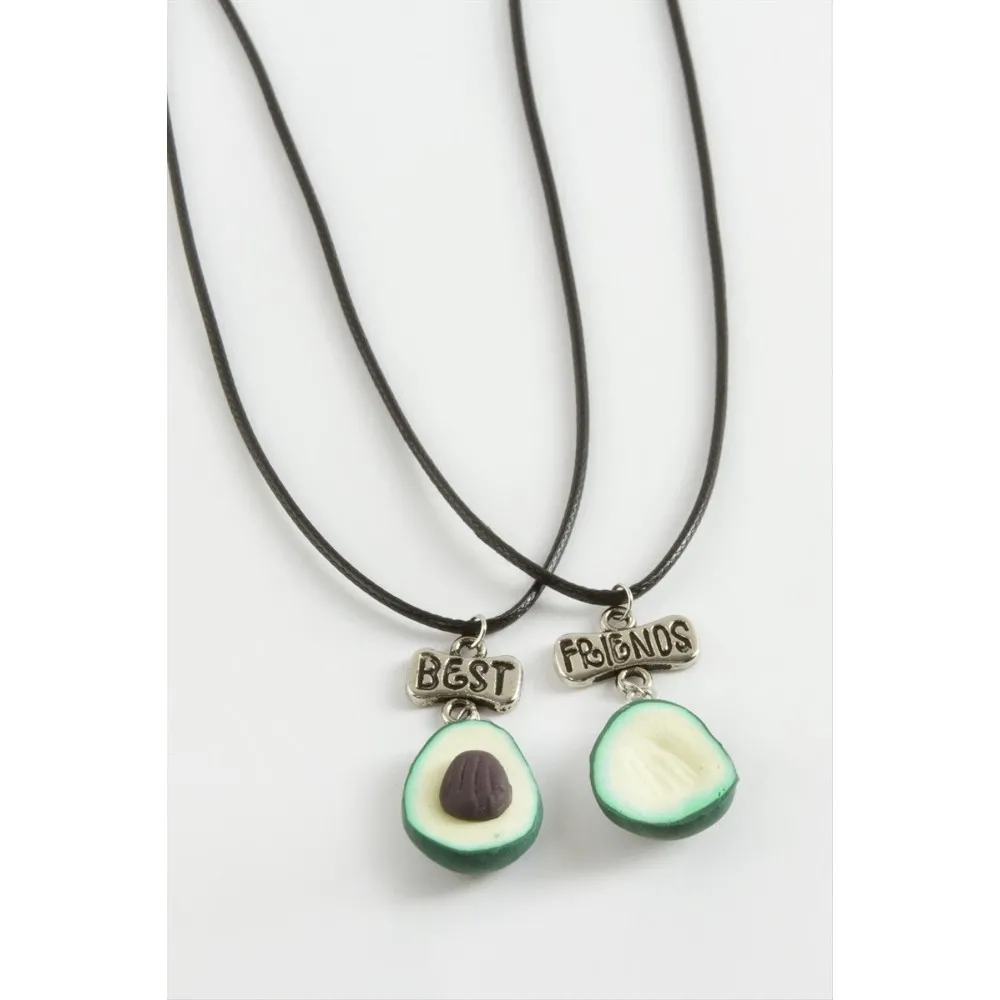 Avokado Arkadaşlık Kolyeleri Çift Kolye-Yeşil