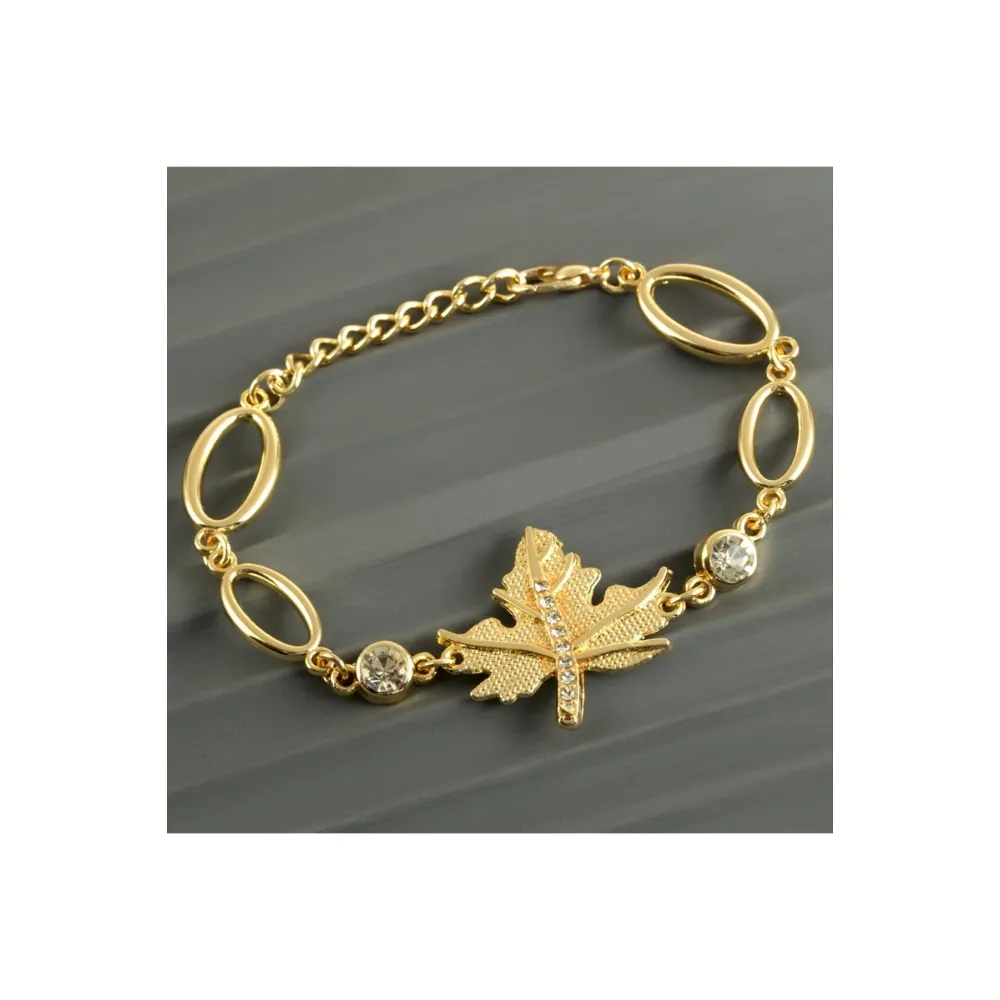 Yaprak Taşlı Trend Bileklik-Sarı