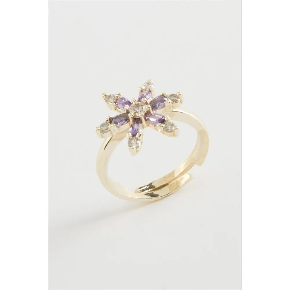 Lotus Zirkon Taşlı Yüzük-Sarı