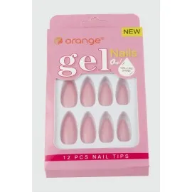 Orange Yapıştırıcılı Jel Takma Tırnak-Açık Pembe