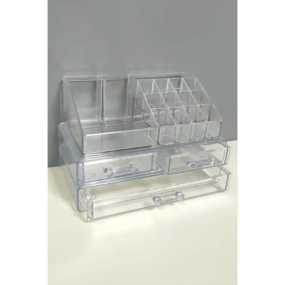 Black Stone 3 Çekmeceli Organizer Set-Şeffaf
