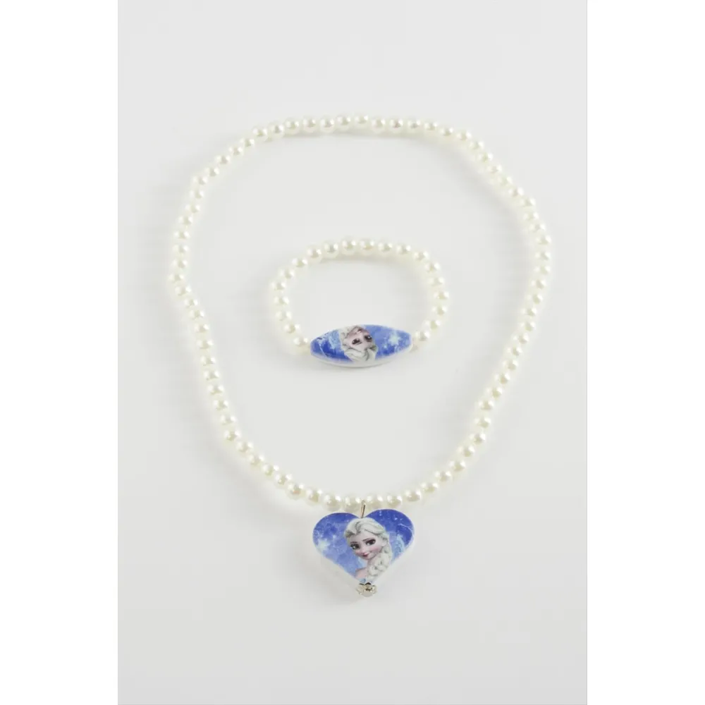 Çzgflm Boncuk Çocuk Set Kolye-Beyaz