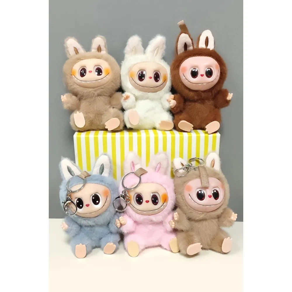 Labubu Peluş Çanta Anahtarlık-Renkli