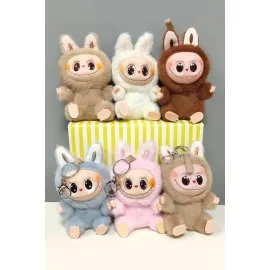 Labubu Peluş Çanta Anahtarlık-Renkli