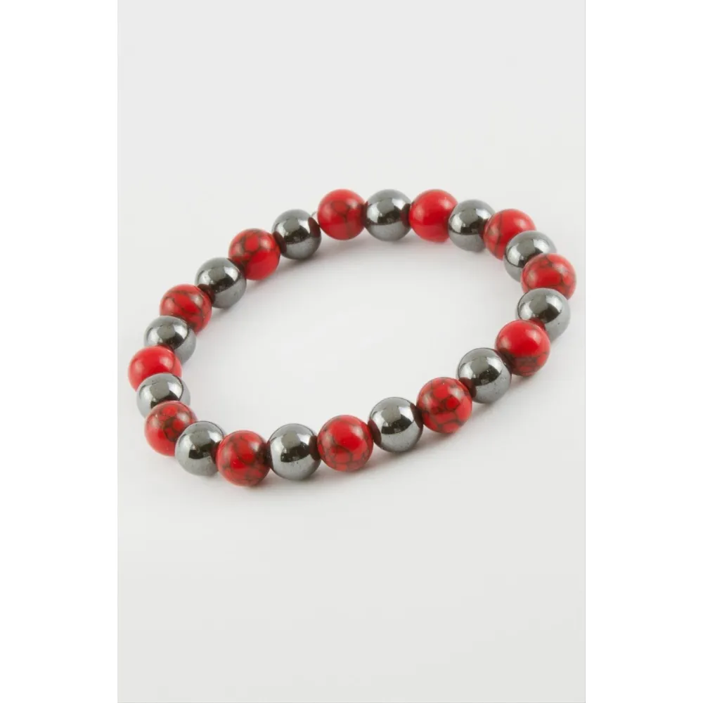 Hematit Ceyt Doğaltaş Bileklik-Kırmızı