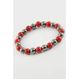Hematit Ceyt Doğaltaş Bileklik-Kırmızı