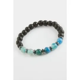 Akik Onix Doğaltaş Bileklik-Mavi