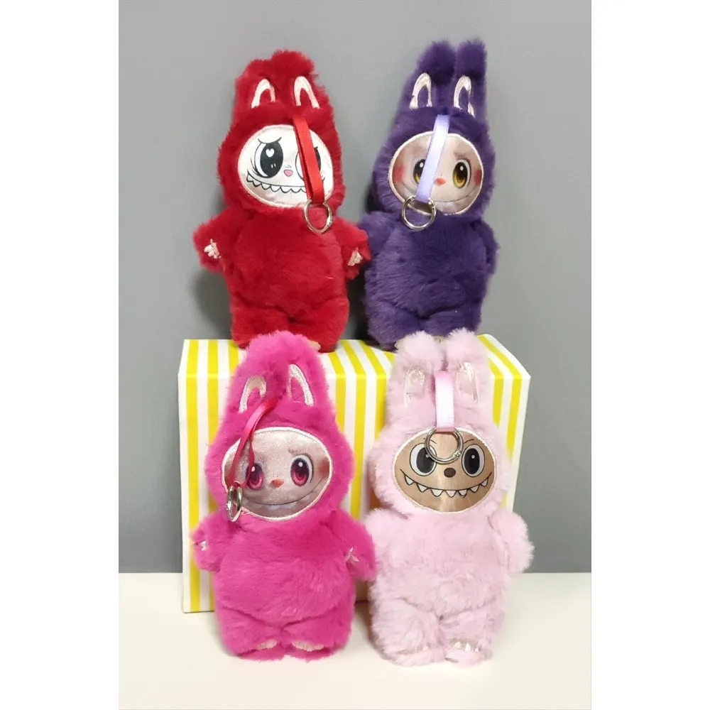 Labubu Peluş Çanta Anahtarlık-Renkli