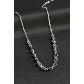 Nazarlı Mineli Kolye-Siyah