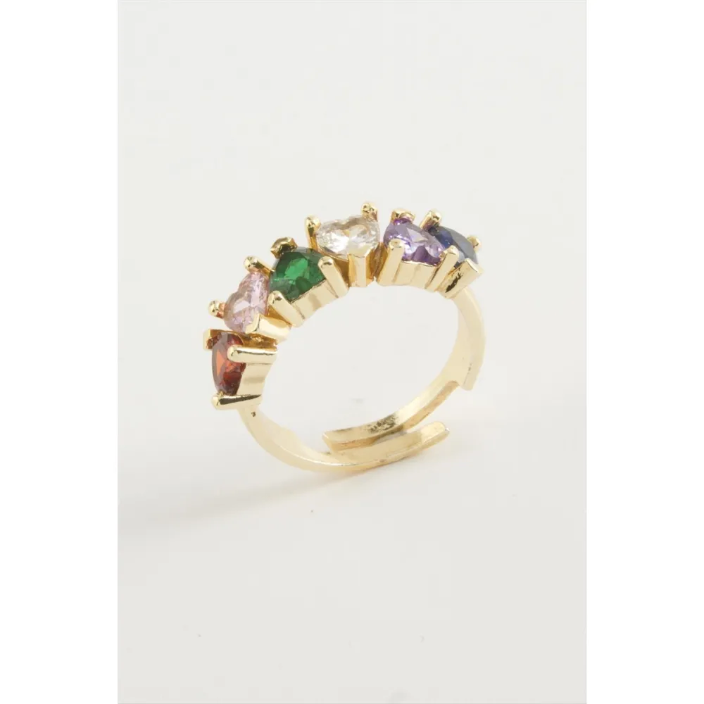 Kalp Zirkon Taşlı Yüzük-Gümüş Rengi