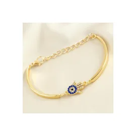 Nazar Ftm Taşlı Trend Bileklik-Sarı