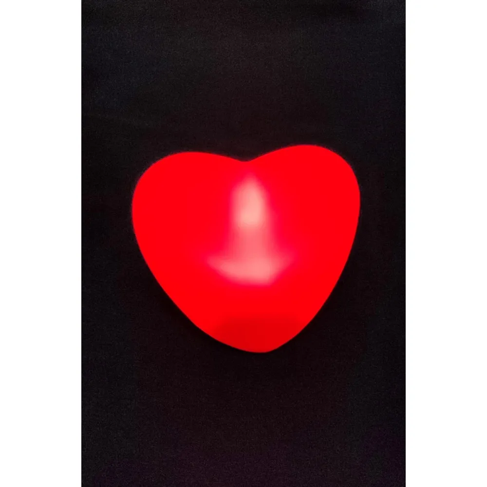 Işıklı Kırmızı Kalp Led Lamba 7 cm-Kırmızı