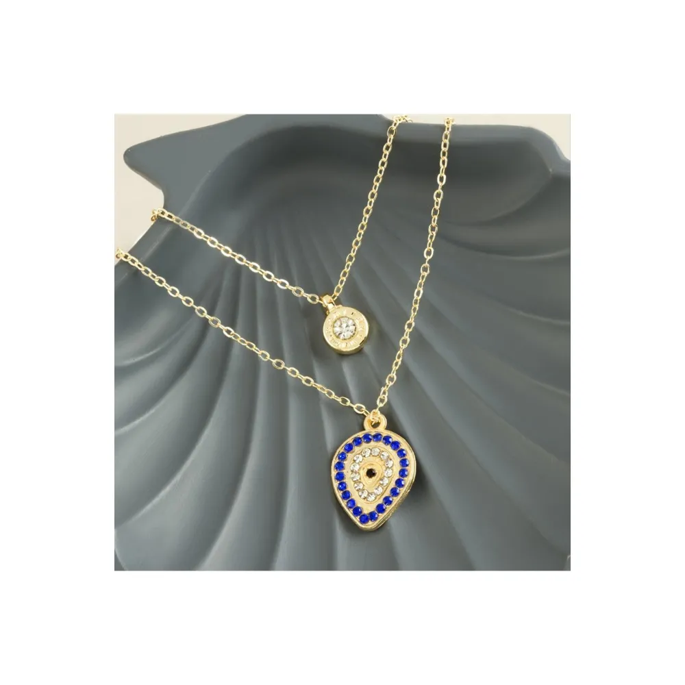 Damla Nazar Yeni Sezon İkili Kolye-Sarı