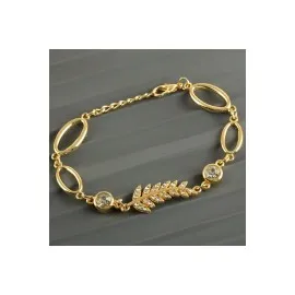 Yaprak Taşlı Trend Bileklik-Sarı